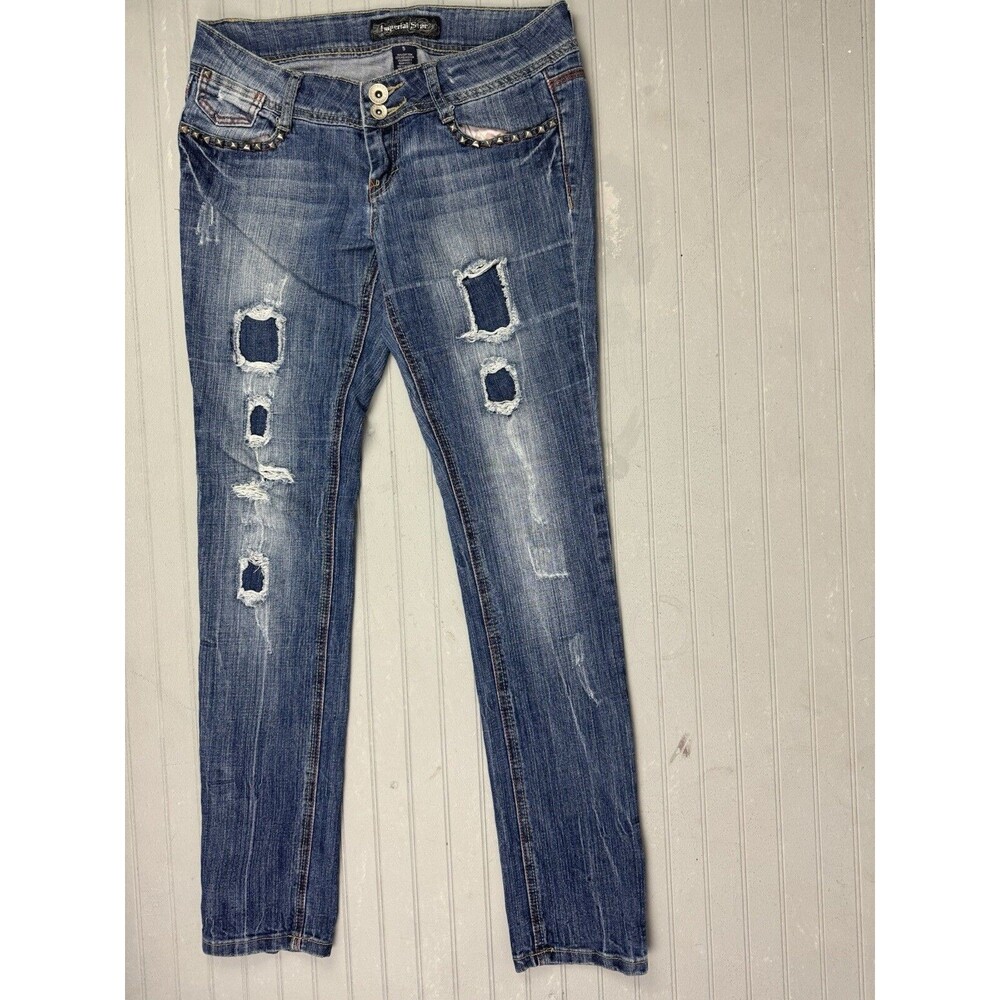 Imperial Star Size 5 Womens Jeans Low Rise Med Wash Skinny Stretch
